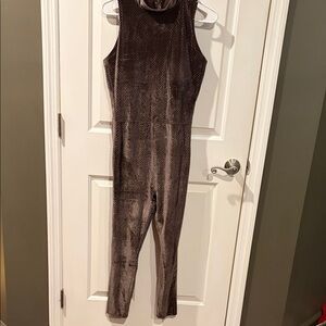 Fabletics Shimmery Brown Jumpsuit with Built in Bra